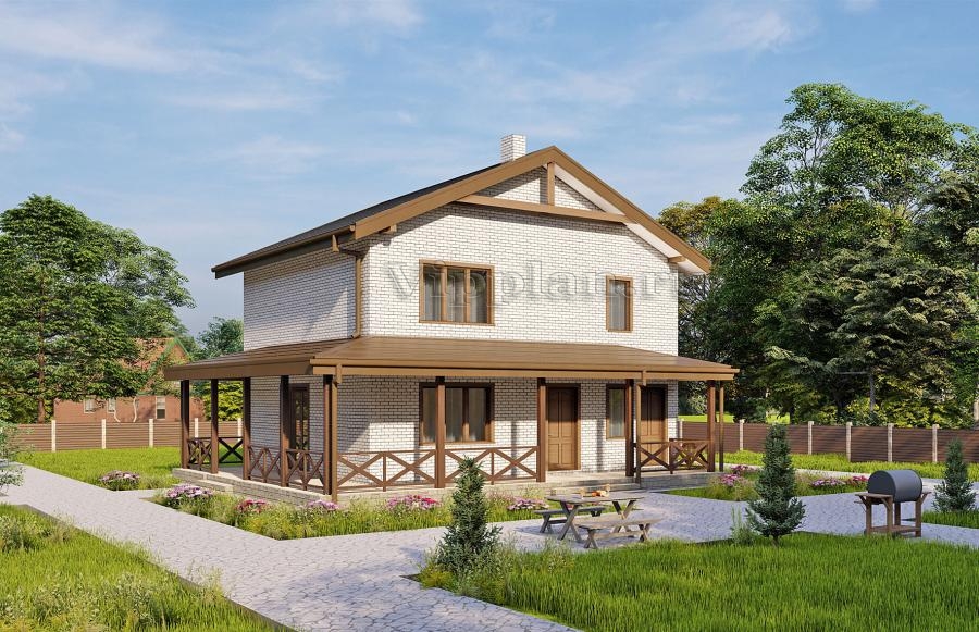 Проект двухэтажного дома с террасой